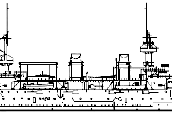 Боевой корабль NMF Charlemagne 1899 [Battleship] - чертежи, габариты, рисунки